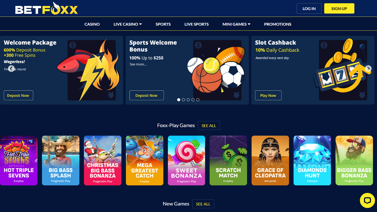 BetFoxx Casino Desktop screenshot